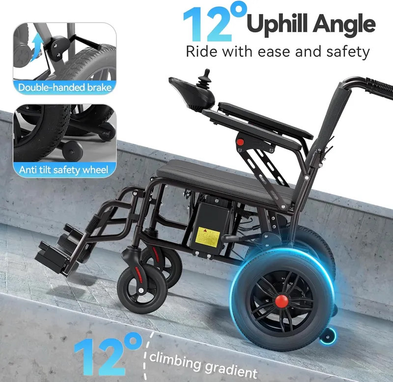 Dahaiy Electric Wheelchair for Adults – 15 Miles Long Travel Range Lightweight Folding